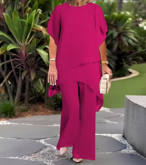 Océane - Tailleur Asymétrique en Chiffon